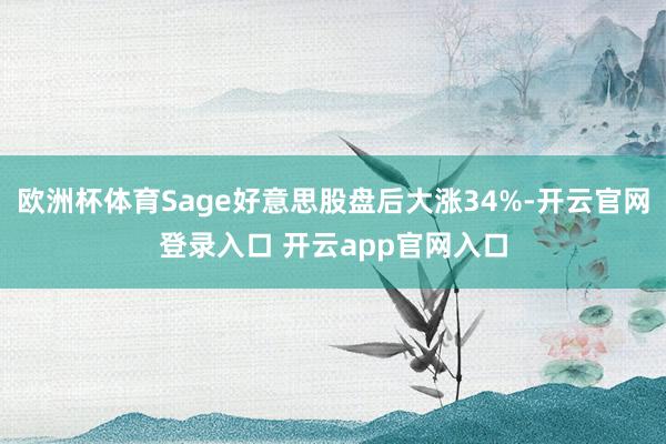 欧洲杯体育Sage好意思股盘后大涨34%-开云官网登录入口 开云app官网入口