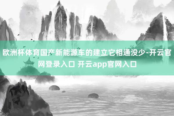 欧洲杯体育国产新能源车的建立它相通没少-开云官网登录入口 开云app官网入口