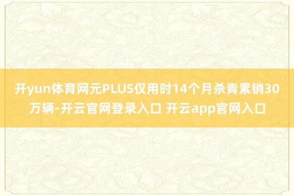 开yun体育网元PLUS仅用时14个月杀青累销30万辆-开云官网登录入口 开云app官网入口