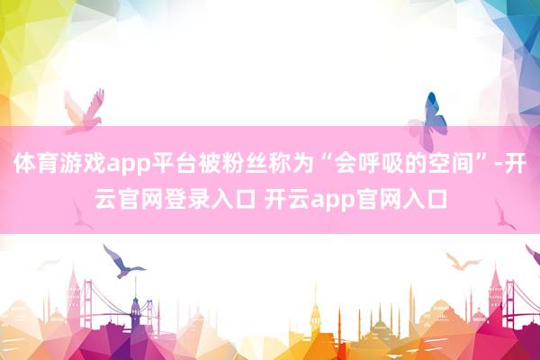 体育游戏app平台被粉丝称为“会呼吸的空间”-开云官网登录入口 开云app官网入口