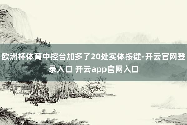 欧洲杯体育中控台加多了20处实体按键-开云官网登录入口 开云app官网入口