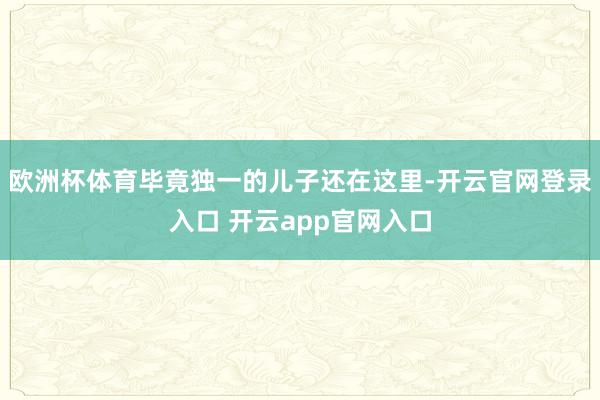 欧洲杯体育毕竟独一的儿子还在这里-开云官网登录入口 开云app官网入口