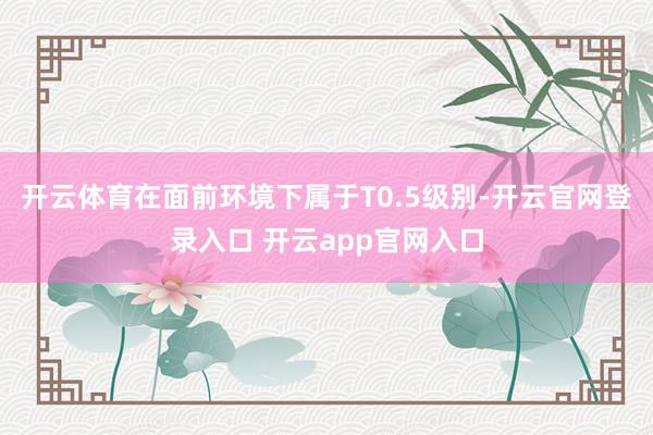 开云体育在面前环境下属于T0.5级别-开云官网登录入口 开云app官网入口