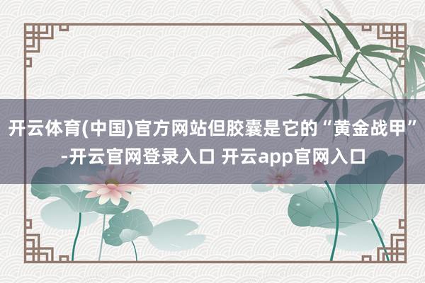 开云体育(中国)官方网站但胶囊是它的“黄金战甲”-开云官网登录入口 开云app官网入口