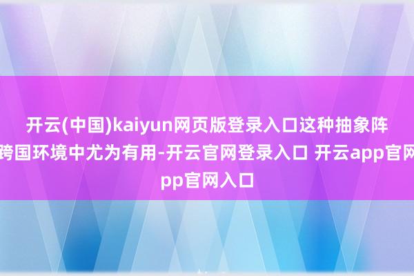 开云(中国)kaiyun网页版登录入口这种抽象阵势在跨国环境中尤为有用-开云官网登录入口 开云app官网入口