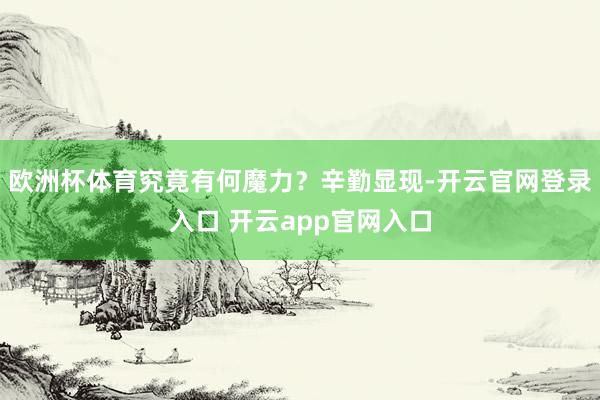 欧洲杯体育究竟有何魔力？辛勤显现-开云官网登录入口 开云app官网入口