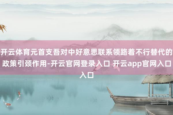开云体育元首支吾对中好意思联系领路着不行替代的政策引颈作用-开云官网登录入口 开云app官网入口