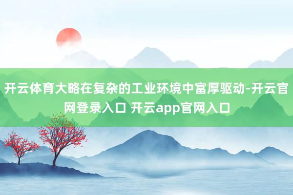 开云体育大略在复杂的工业环境中富厚驱动-开云官网登录入口 开云app官网入口