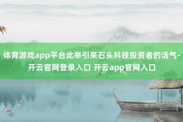 体育游戏app平台此举引来石头科技投资者的活气-开云官网登录入口 开云app官网入口