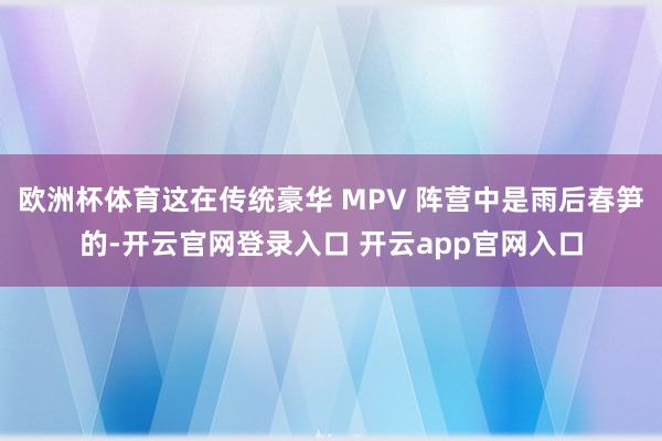 欧洲杯体育这在传统豪华 MPV 阵营中是雨后春笋的-开云官网登录入口 开云app官网入口