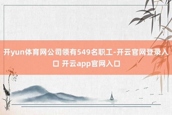 开yun体育网公司领有549名职工-开云官网登录入口 开云app官网入口