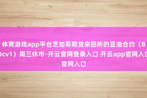 体育游戏app平台芝加哥期货来回所的豆油合约（BOcv1）周三休市-开云官网登录入口 开云app官网入口