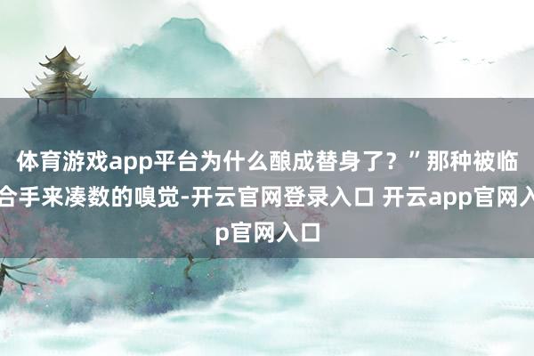 体育游戏app平台为什么酿成替身了？”那种被临时合手来凑数的嗅觉-开云官网登录入口 开云app官网入口