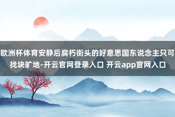 欧洲杯体育安静后腐朽街头的好意思国东说念主只可找块旷地-开云官网登录入口 开云app官网入口