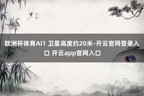 欧洲杯体育AI1 卫星高度约20米-开云官网登录入口 开云app官网入口