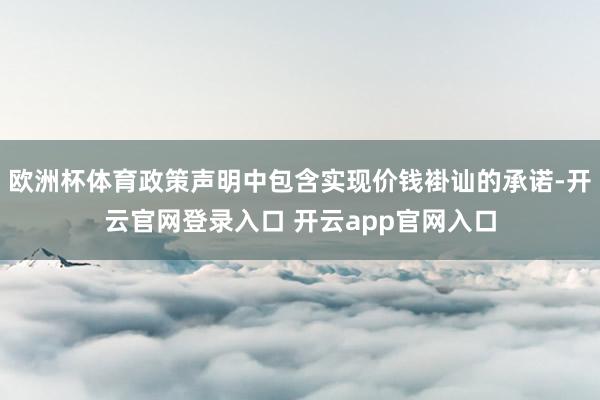欧洲杯体育政策声明中包含实现价钱褂讪的承诺-开云官网登录入口 开云app官网入口