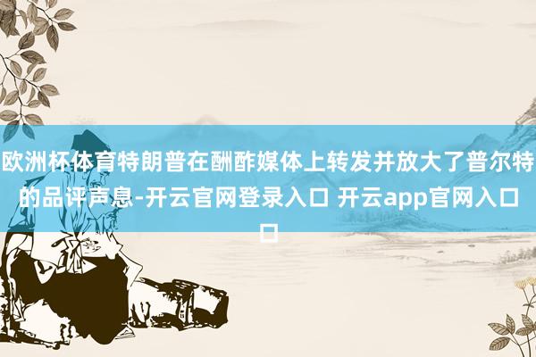 欧洲杯体育特朗普在酬酢媒体上转发并放大了普尔特的品评声息-开云官网登录入口 开云app官网入口